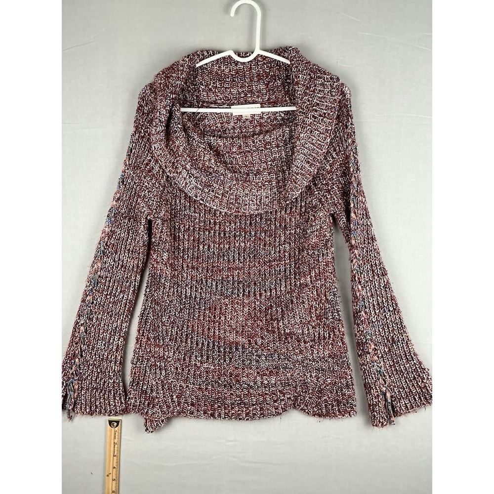 Knox‎ Rose Womens Large Cowl Neck Sweater Multicolor Knit Boho Cozy